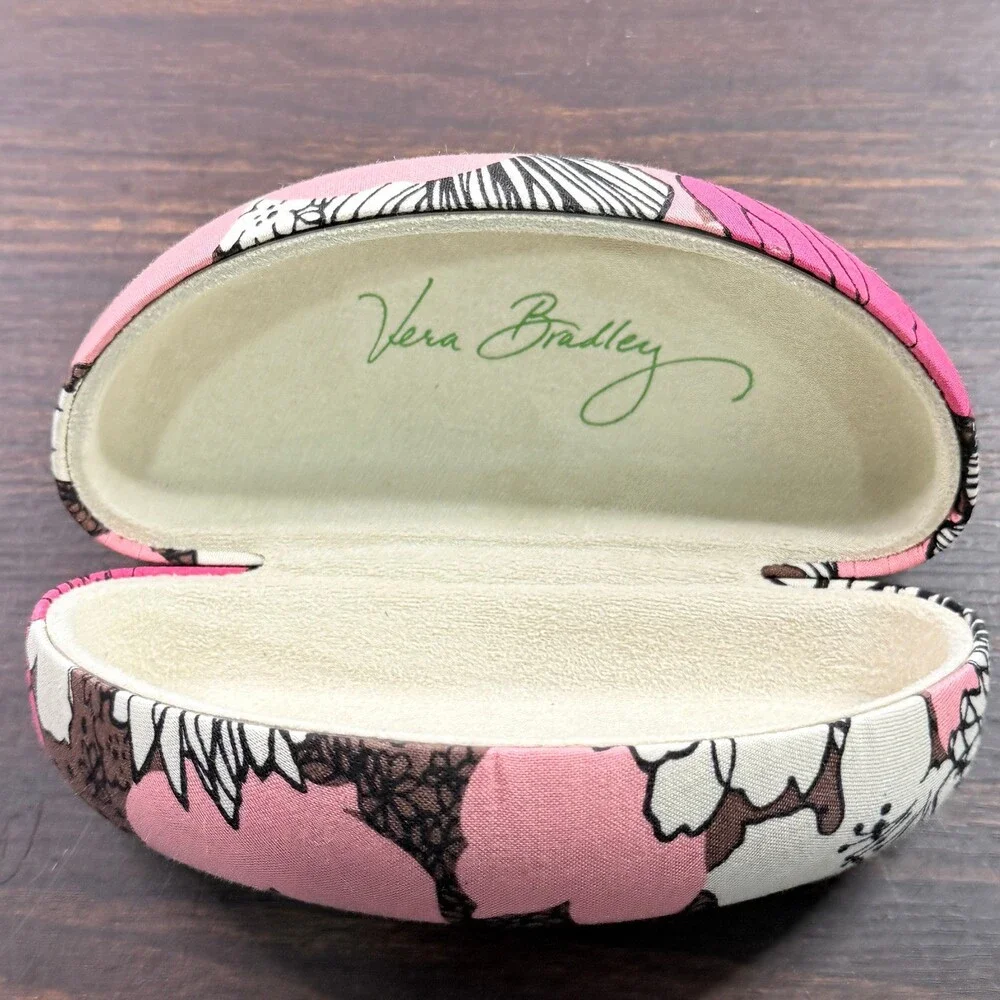 Vera Bradley Julia Sunglasses Carnaby 030 60-17-130 Silver Pink Floral Case